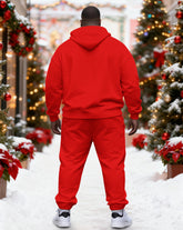 Big & Tall Men's Christmas Sunglasses Santa Print Hoodie Set